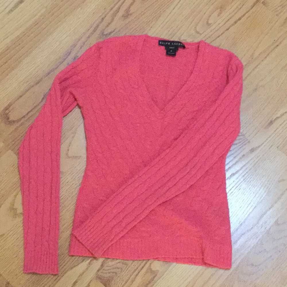 Ralph Lauren slim fit cable cashmere sweater